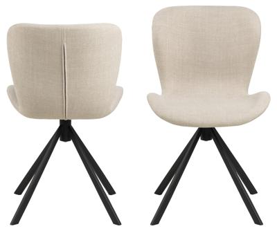 Bendt Draaibare Eetkamerstoel 'Olle' Stof, kleur Beige Bendt Draaibare Eetkamerstoel 'Olle' Stof, kleur Beige