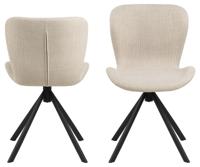 Bendt Draaibare Eetkamerstoel 'Olle' Stof, kleur Beige - thumbnail