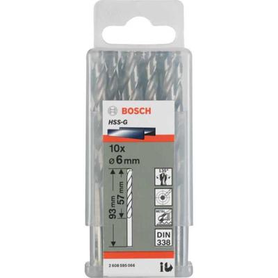 Bosch Accessoires Metaalboren HSS-G, Standard 6 x 57 x 93 mm 10st - 2608595066 Bosch Accessoires Metaalboren HSS-G, Standard 6 x 57 x 93 mm 10st - 2608595066