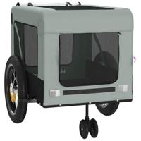 Hondenfietstrailer oxford stof en ijzer grijs en zwart - thumbnail