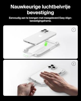 Belkin ScreenForce UltraGlass 2 Screenprotector voor iPhone 17 Pro, Krasbestendig, Stoot- en Valbescherming, met Easy Align-Frame voor Bevestiging Zonder Luchtbellen, 9H Gehard Gerecycled Glas