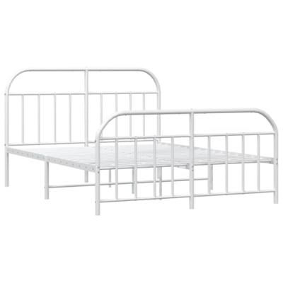 Bedframe met hoofd- en voeteneinde metaal wit 140x190 cm Bedframe met hoofd- en voeteneinde metaal wit 140x190 cm