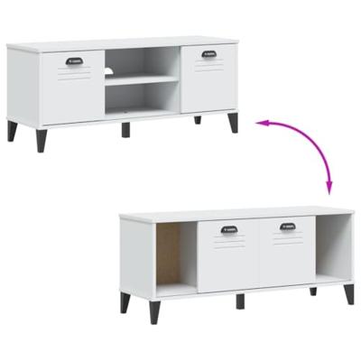 Schoenenbank VIKEN 106x35x45 cm massief grenenhout wit