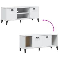 Schoenenbank VIKEN 106x35x45 cm massief grenenhout wit - thumbnail