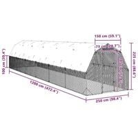 Kippenren met dak 2,5x12x2,25 m gegalvaniseerd staal - thumbnail