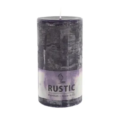 Gala stompkaars rustiek donkerpaars 8 x 15 cm | 6 stuks