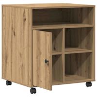 VidaXL Printerstand met opslag artisanaal eikenkleurig 60 x 50 x 67 cm - thumbnail