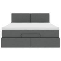 Bed met matras 140x190 cm stof donkergrijs - thumbnail