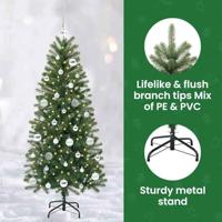 Kunstkerstboom met 150 LED met standaard Groen 150 cm PE en PVC - thumbnail