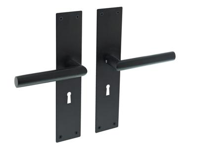 Intersteel Deurklink jura schild zwart 250x55x2mm sleutelgat 56mm