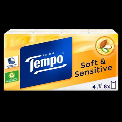 Tempo Soft & sensitive parfumvrij 9 Stuks Tempo Soft & sensitive parfumvrij 9 Stuks