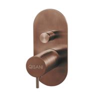 Inbouwkraan Qisani Flow Thermostatisch 2-weg Ovaal Geborsteld Copper - thumbnail