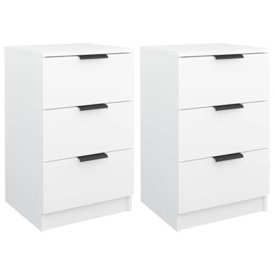 Nachtkastjes 2 st 40x36x65 cm wit