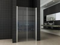 Saqu Flip 2-delige Pendeldeur Nis 120x200 cm Aluminium Nanoglas - thumbnail