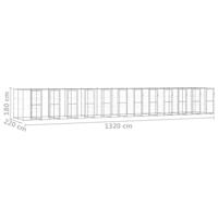 Hondenkennel 29,04 m² gegalvaniseerd staal - thumbnail