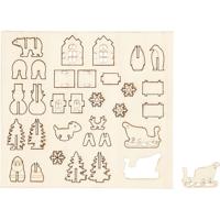Creativ Company Diy houten figuren, kerst, l: 15,5 cm, b: 17 cm, dikte 3 mm, 1 doos - thumbnail
