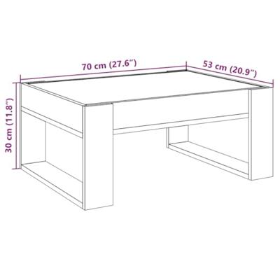 Salontafel met Infinity LED 70x53x30 cm betongrijs