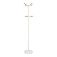Zuiver Kapstok 'Wooden Tip' Met 8 haken, kleur Wit/Naturel - thumbnail