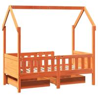 Kinderbedframe met lades 70x140 cm massief grenenhout - thumbnail