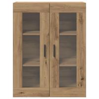 Wandkast artisanaal eikenkleurig 69.5 x 34 x 90 cm Bewerkt hout - thumbnail