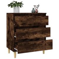 Dressoir 60x35x70 cm bewerkt hout gerookt eikenkleurig - thumbnail