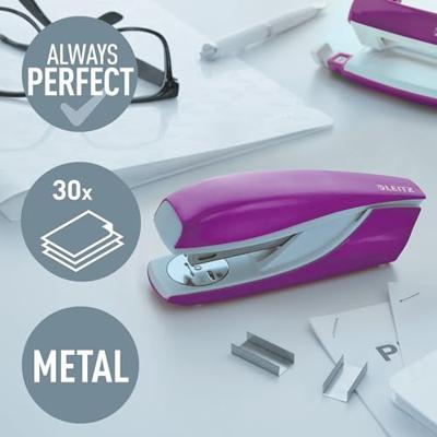 Leitz NeXXt WOW 5502 nietmachine, paars metallic, op blister