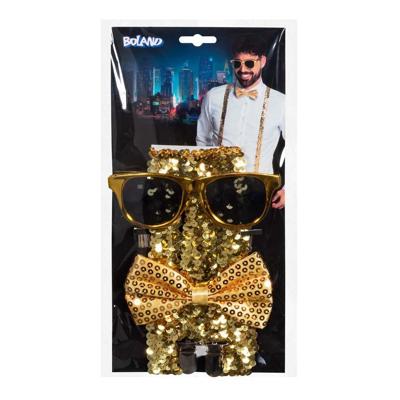 Boland Accessoireset feestoutfit goud