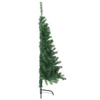 Kunstkerstboom met standaard half 120 cm PVC groen - thumbnail
