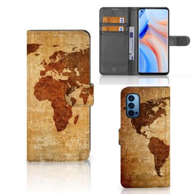 OPPO Reno 4 Pro 5G | Flip Cover | Wereldkaart OPPO Reno 4 Pro 5G | Flip Cover | Wereldkaart