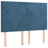 Boxspring met matras fluweel donkerblauw 140x200 cm - thumbnail