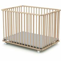 Rechthoekige opvouwbare box - WEBABY - CALI - 70 x 100 cm - Tot 24 maanden - Ruwe beuken - thumbnail