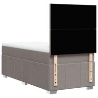 Boxspring met matras stof taupe 90x200 cm - thumbnail