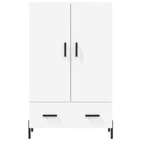 Hoge kast 69,5x31x115 cm bewerkt hout wit - thumbnail