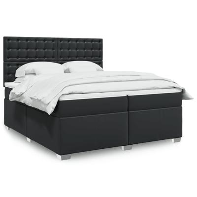Boxspring met matras kunstleer zwart 200x200 cm