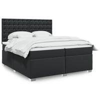 Boxspring met matras kunstleer zwart 200x200 cm - thumbnail