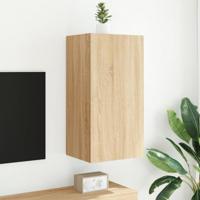 Tv-wandmeubel met LED-verlichting 40,5x35x80 cm sonoma eiken - thumbnail