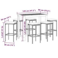 7-delige Tuinbarset massief acaciahout en poly rattan zwart - thumbnail