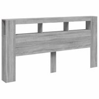 Hoofdeinde met LED 200x18,5x103,5 cm bewerkt hout grijs sonoma - thumbnail