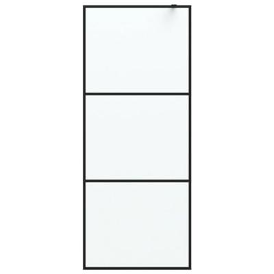 Inloopdouchewand 80x195 cm mat ESG-glas zwart