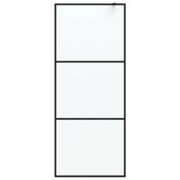 Inloopdouchewand 80x195 cm mat ESG-glas zwart - thumbnail