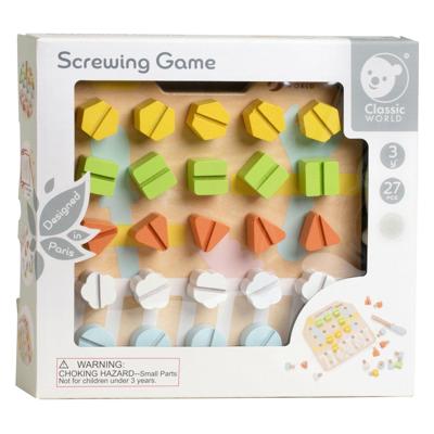 Classic World houten schroefbord coordinatie spel, 27dlg. Classic World houten schroefbord coordinatie spel, 27dlg.