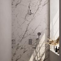 Regendoucheset Inbouw Brauer Brushed Carving Thermostatisch 20 cm met 3-Weg Omstelling, Wandarm en 3-Standen Handdouche Geborsteld RVS Brauer - thumbnail
