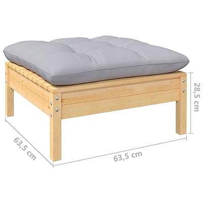 9-delige Loungeset met grijze kussens grenenhout