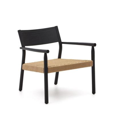 Kave Home Fauteuil 'Yalia' Eikenhout, kleur Zwart