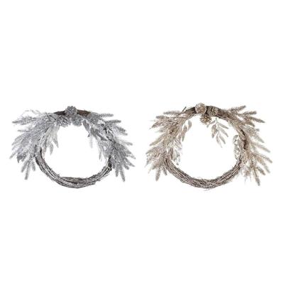 Kerstkroon DKD Home Decor Metaal Polyester (50 x 6 x 40 cm) (2 Stuks) Kerstkroon DKD Home Decor Metaal Polyester (50 x 6 x 40 cm) (2 Stuks)