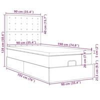 Ottoman bed met matrassen en LED's 90x190cm fluweel donkerblauw - thumbnail
