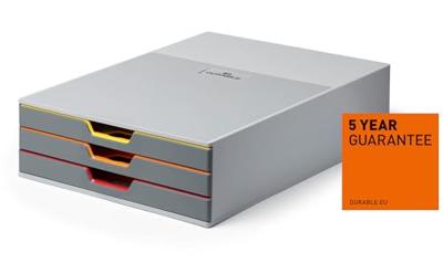 Durable VARICOLOR 3 - 7603 760327 Ladebox Grijs DIN A4, DIN C4, Folio, Letter Aantal lades: 3 Durable VARICOLOR 3 - 7603 760327 Ladebox Grijs DIN A4, DIN C4, Folio, Letter Aantal lades: 3