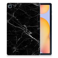 Samsung Galaxy Tab S6 Lite | S6 Lite (2022) Tablet Back Cover Marmer Zwart - Origineel Cadeau Vader - thumbnail