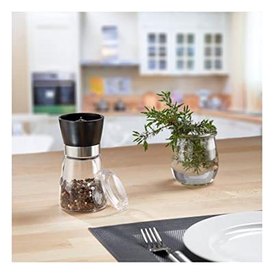 Westmark glazen kruidenmolen zwart/transparant