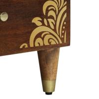 Nachtkastje Honingbruin 40 x 33 x 46 cm massief mangohout - thumbnail